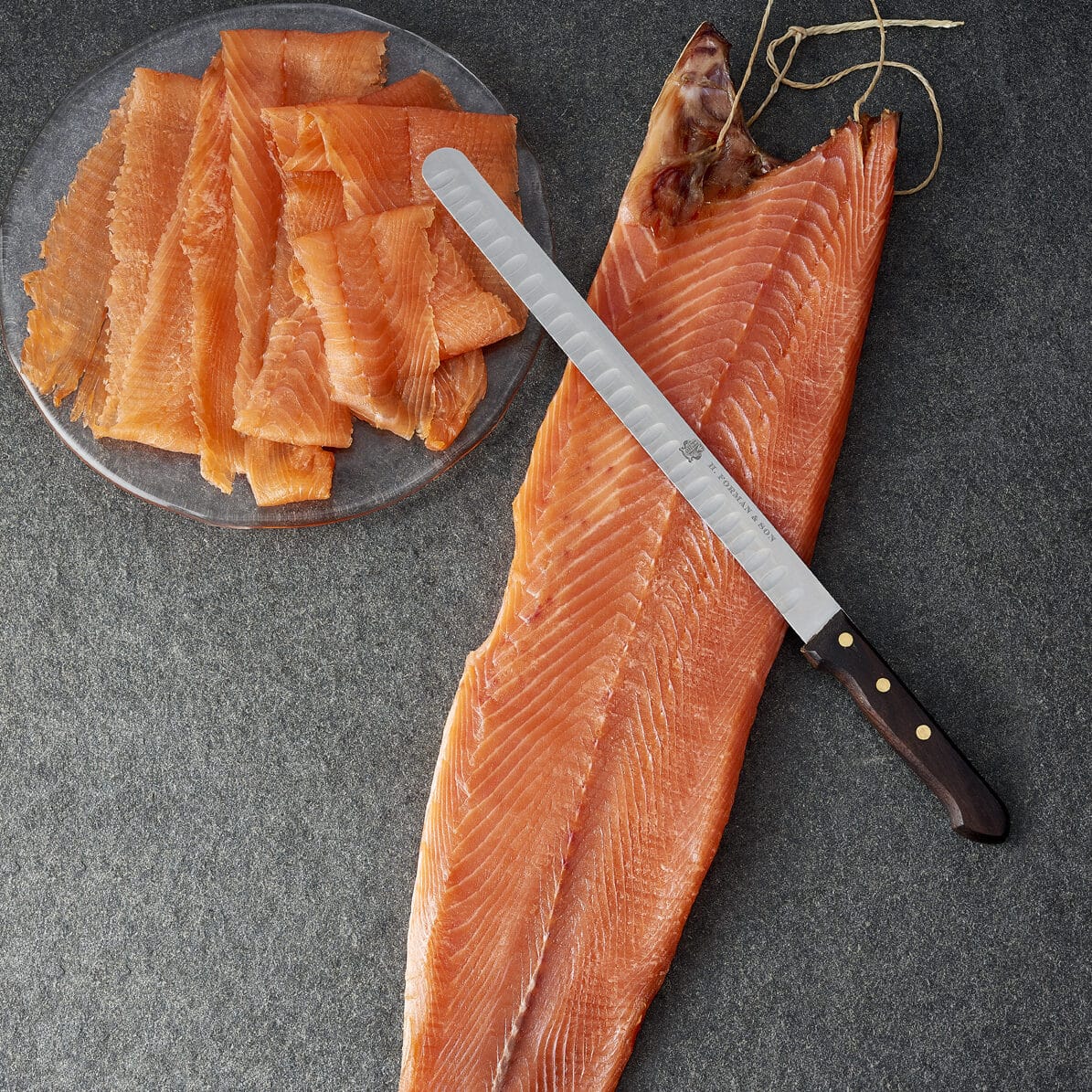 Image of Hand-Sliced Side of Wild River Tweed Salmon
